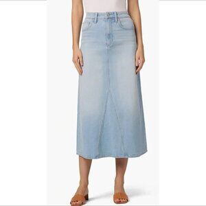 Joes Jeans denim maxi midi skirt light blue fading a-line Margo women new 27 4